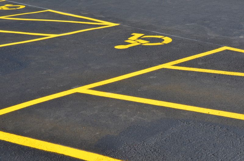 Parking Lot with Arrows and Symbols